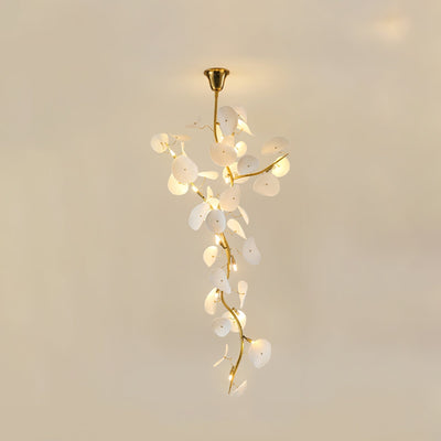 Orthair Branch Ceramic Brass Chandelier