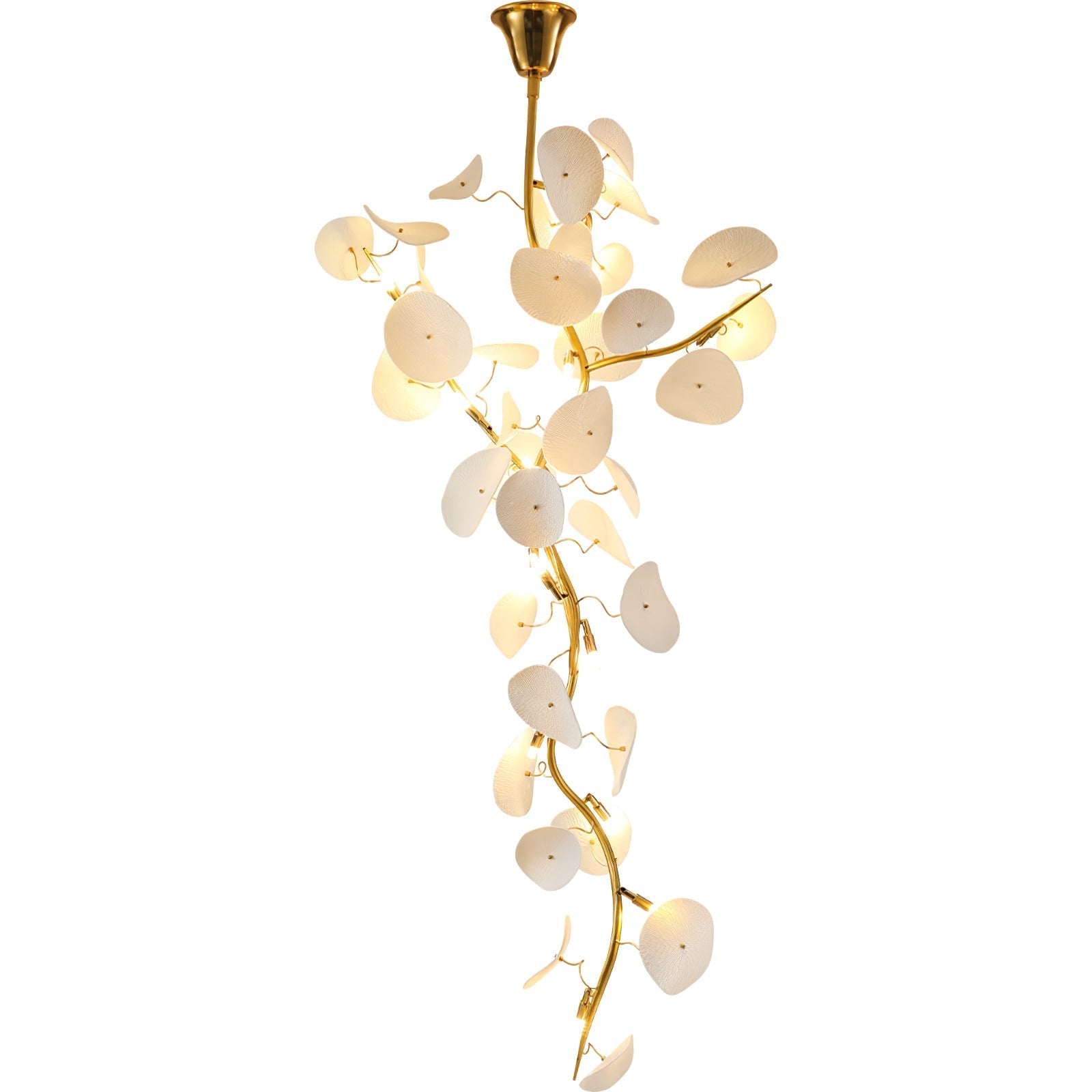 Orthair Branch Ceramic Brass Chandelier