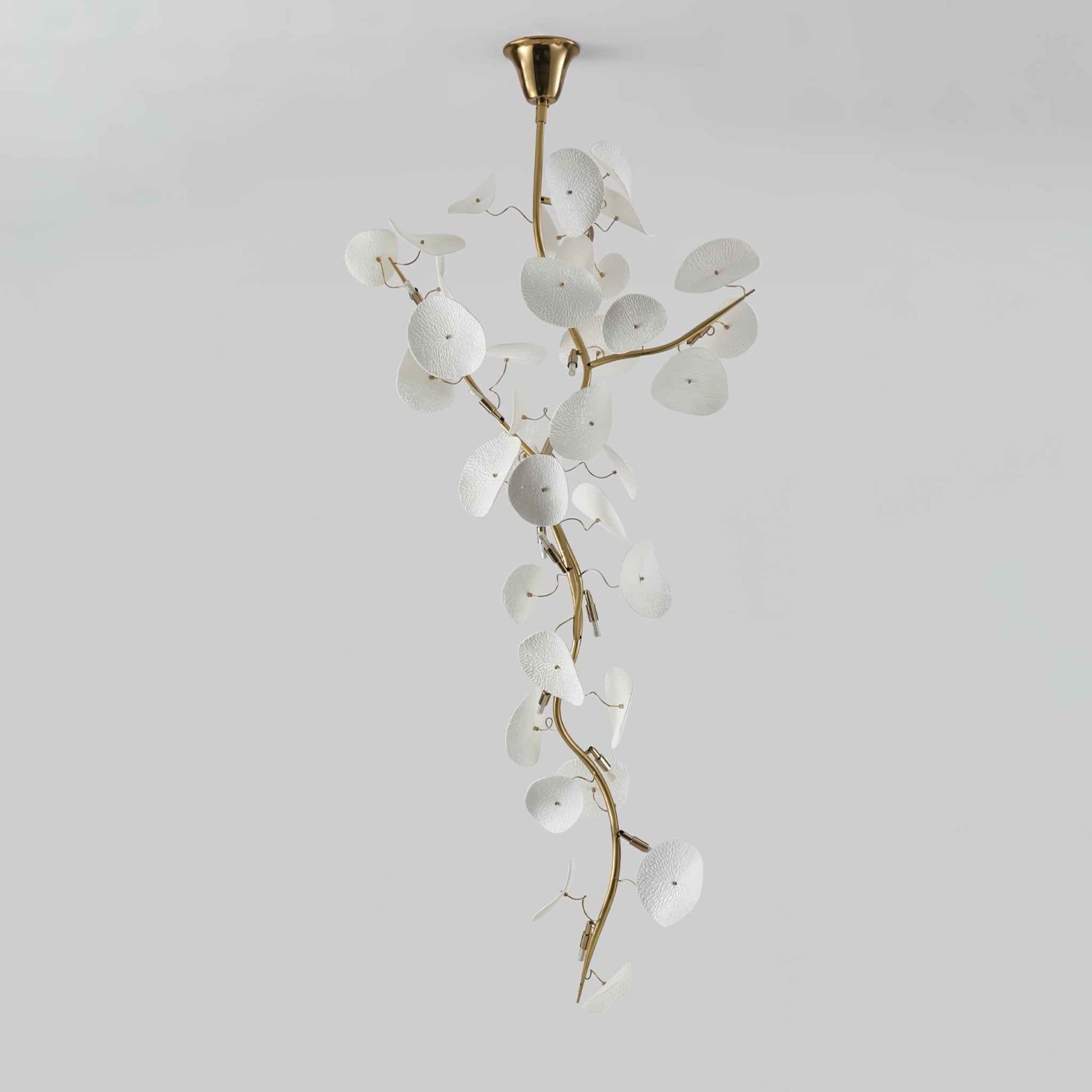 Orthair Branch Ceramic Brass Chandelier