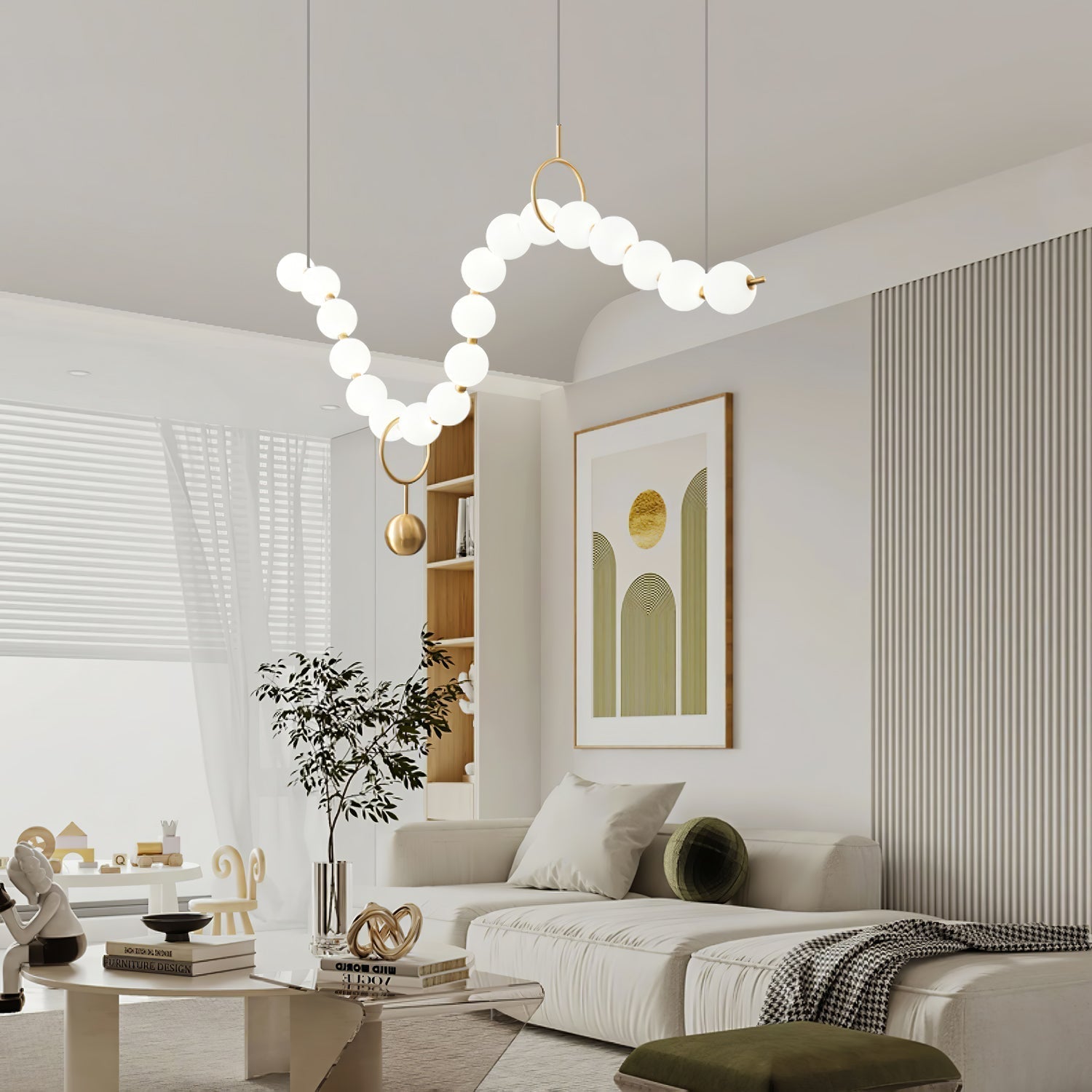 Lustra Pendant Lamp Necklace Glass - Neutral Decor