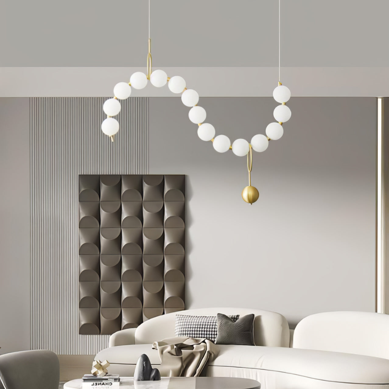 Lustra Pendant Lamp Necklace Glass - Neutral Decor