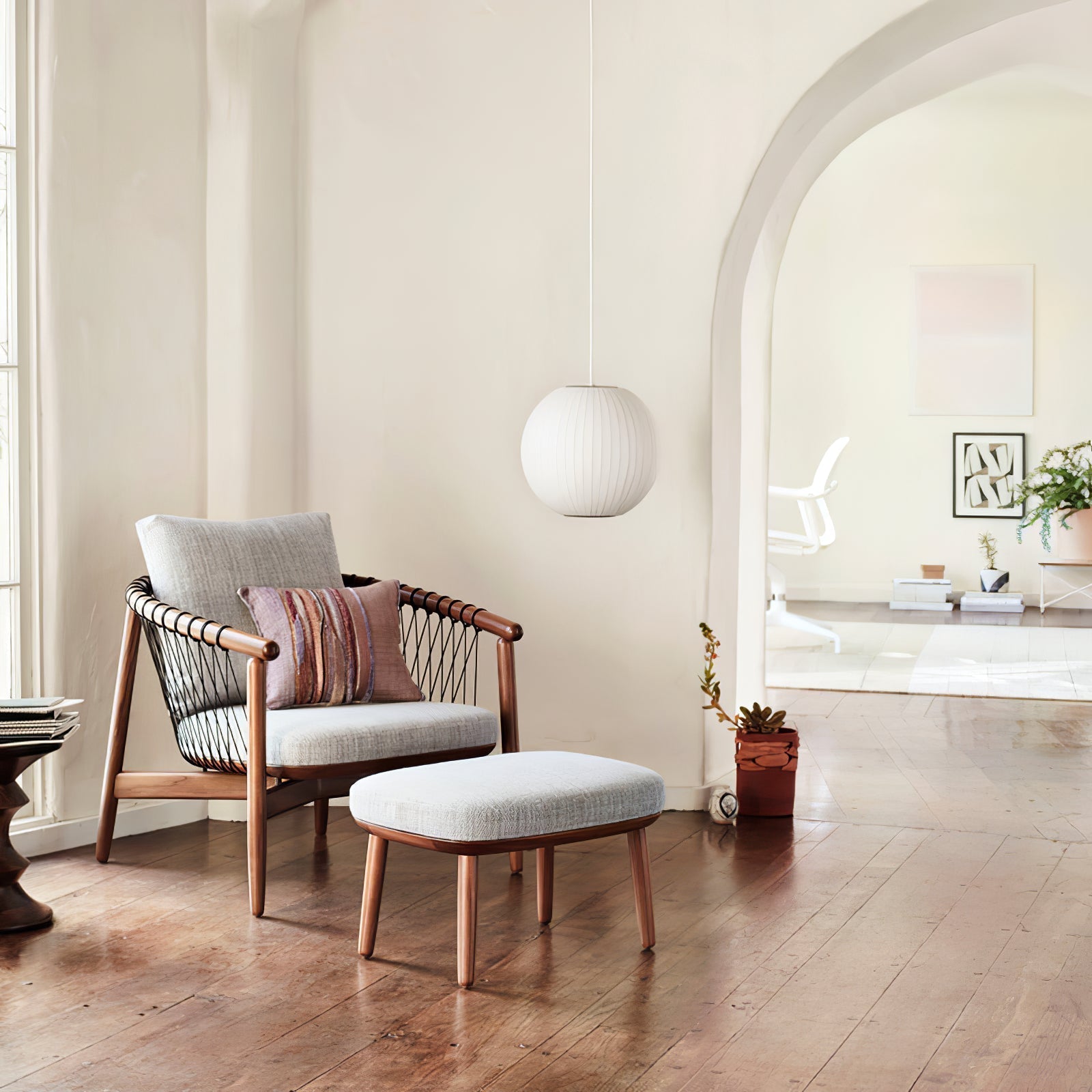 Bis Silk & Steel Pendant Lamp