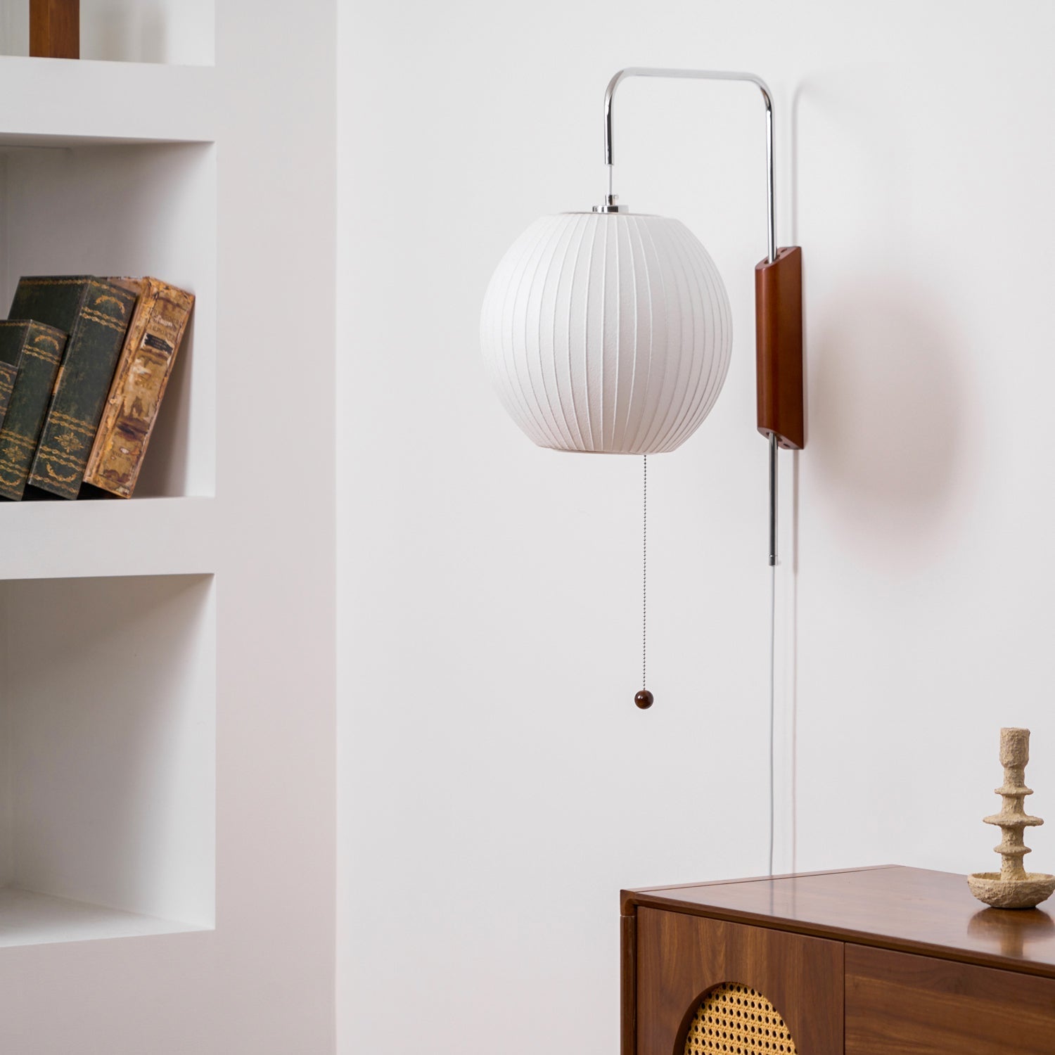 Lustra Wall Sconce Walnut Ball - Neutral Decor