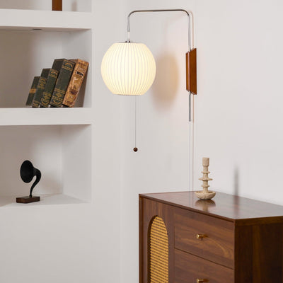 Lustra Wall Sconce Walnut Ball - Neutral Decor