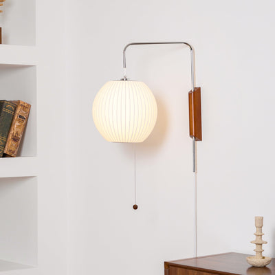 Lustra Wall Sconce Walnut Ball - Neutral Decor