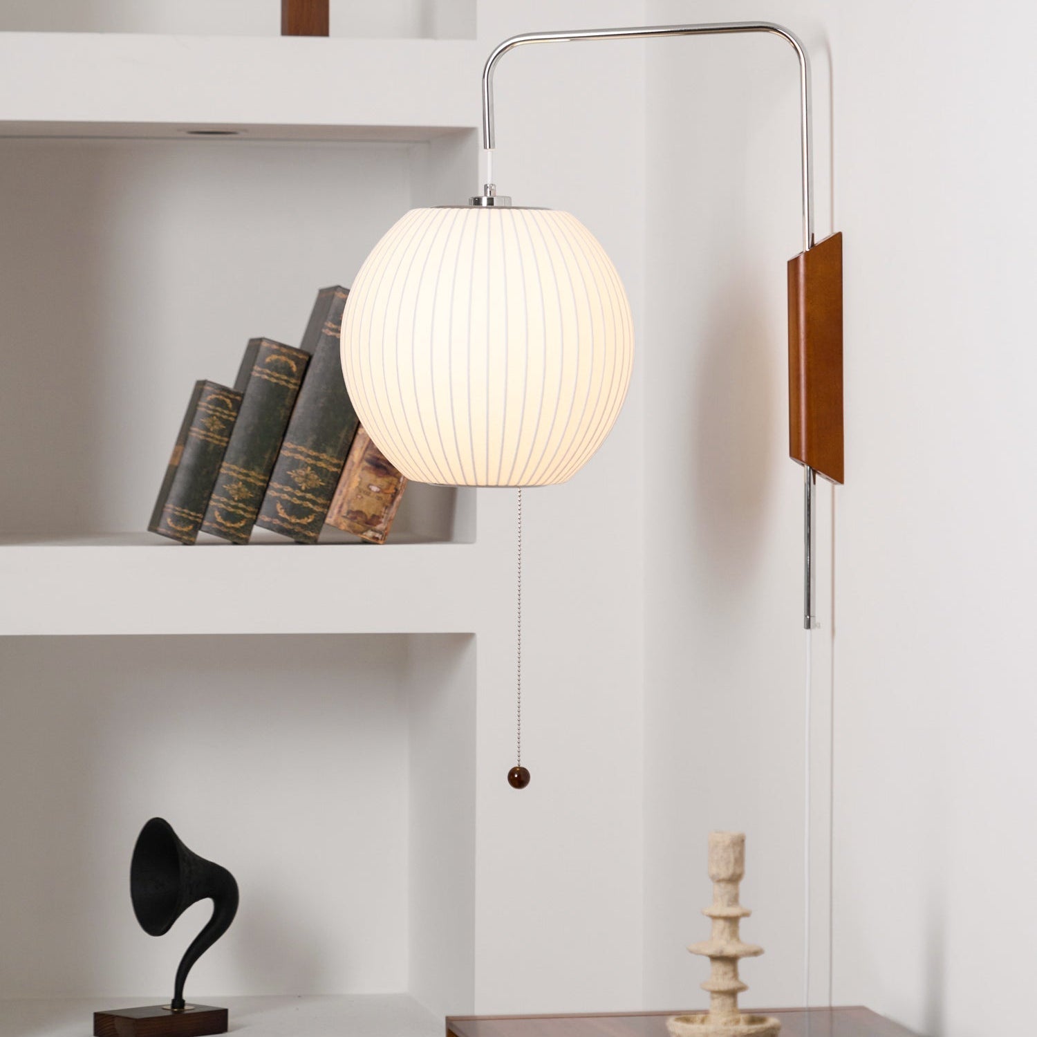 Lustra Wall Sconce Walnut Ball - Neutral Decor
