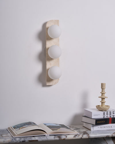 Serearia Minimalist Travertine Plug-In Wall Light