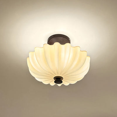 Glenwick Scalloped Wood Flush Mount