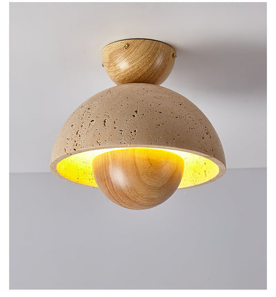 Tavivel Travertine Wood Ceiling Light