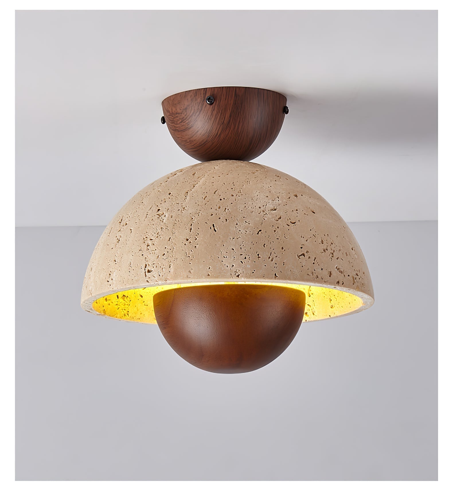 Tavivel Travertine Wood Ceiling Light