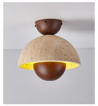 Tavivel Travertine Wood Ceiling Light