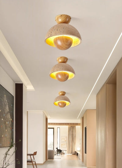 Tavivel Travertine Wood Ceiling Light