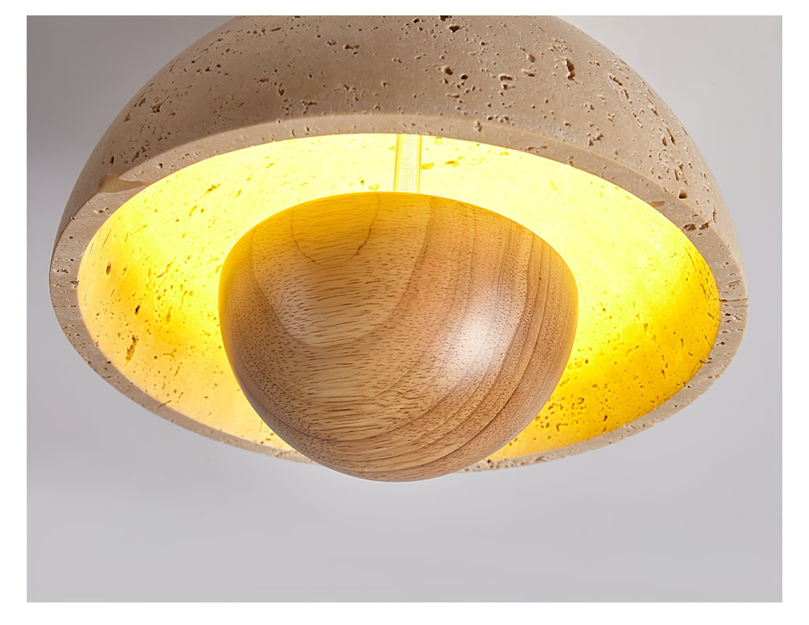 Tavivel Travertine Wood Ceiling Light