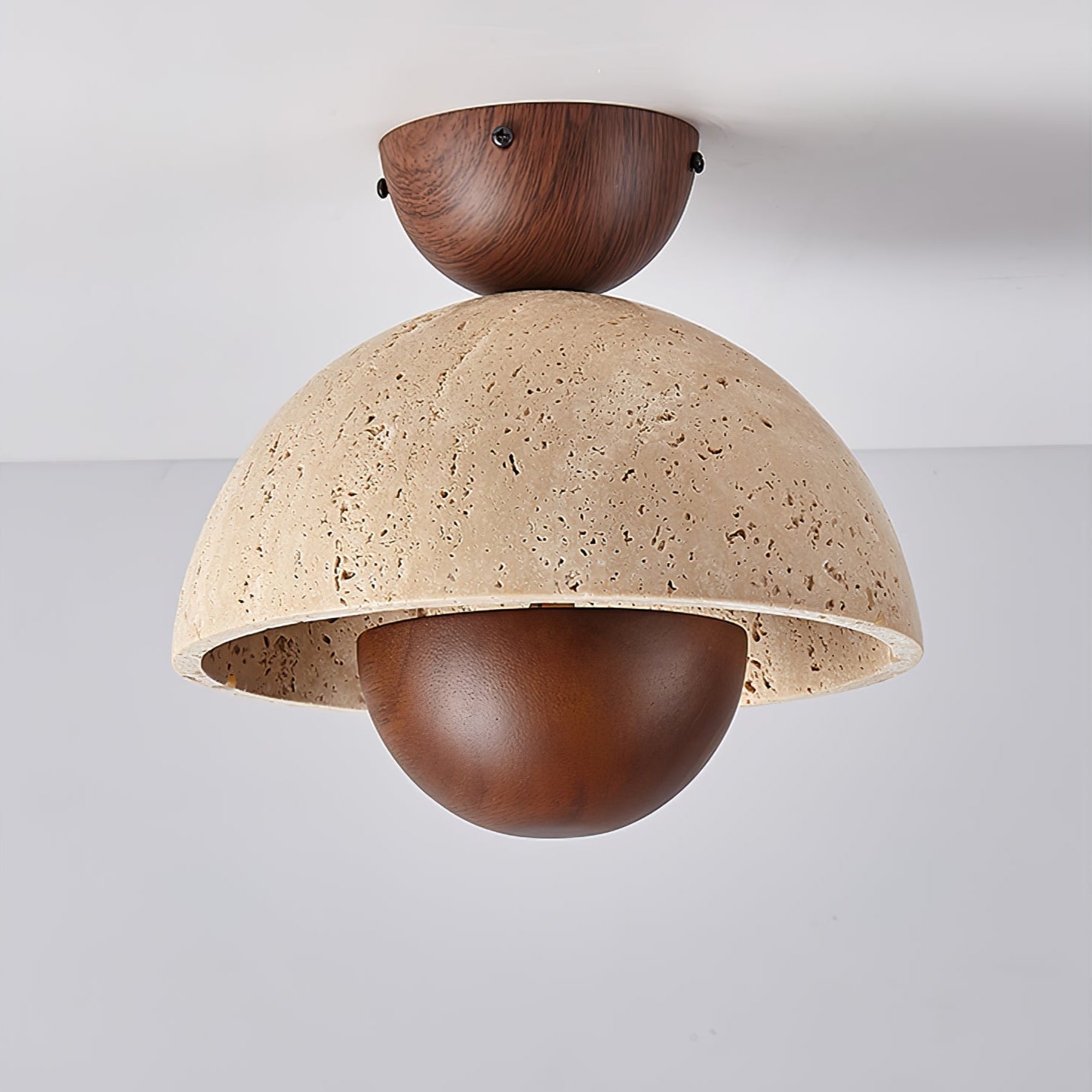 Tavivel Travertine Wood Ceiling Light
