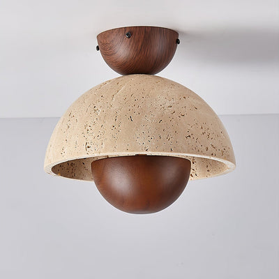 Tavivel Travertine Wood Ceiling Light