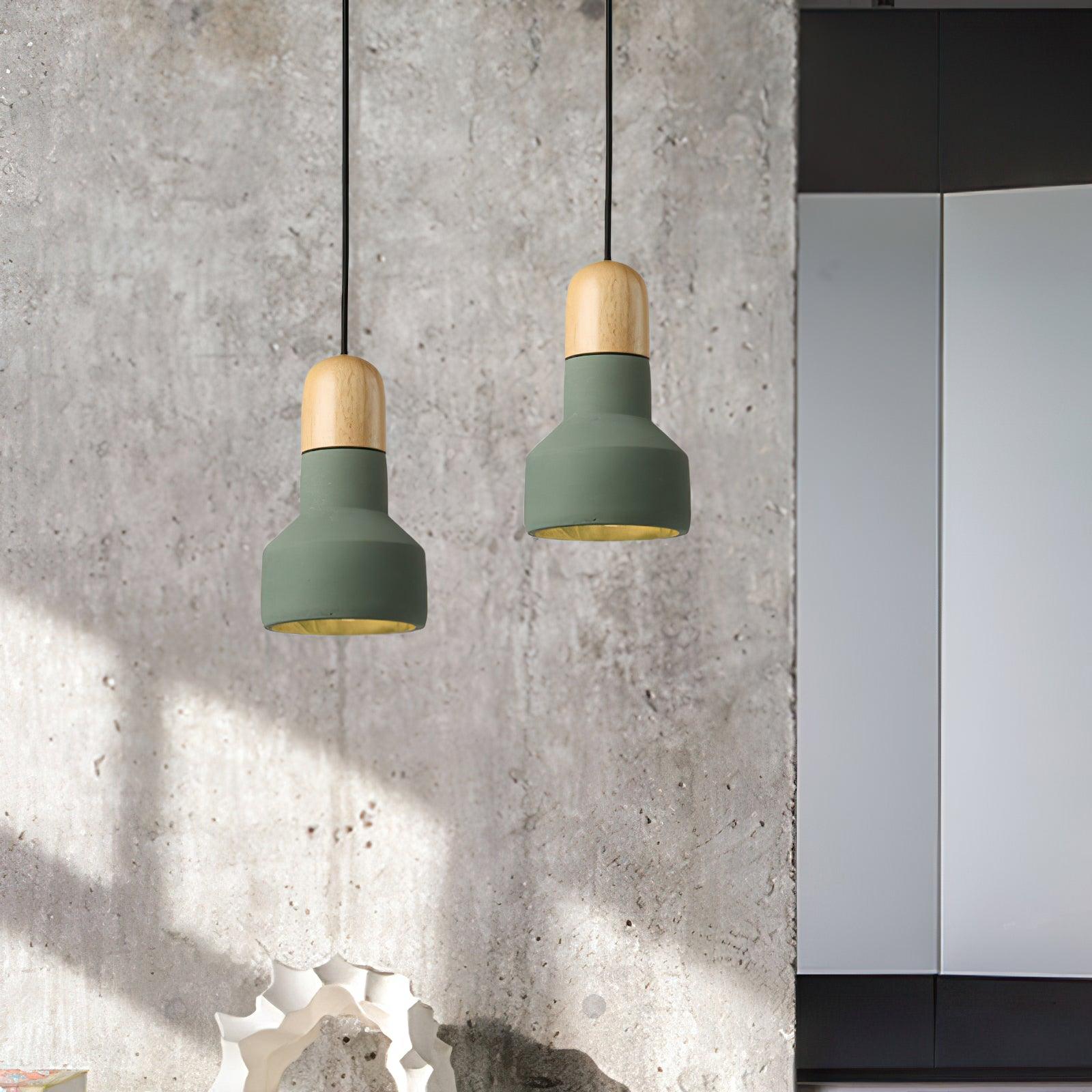Trio Rustic Wood Pendant Light