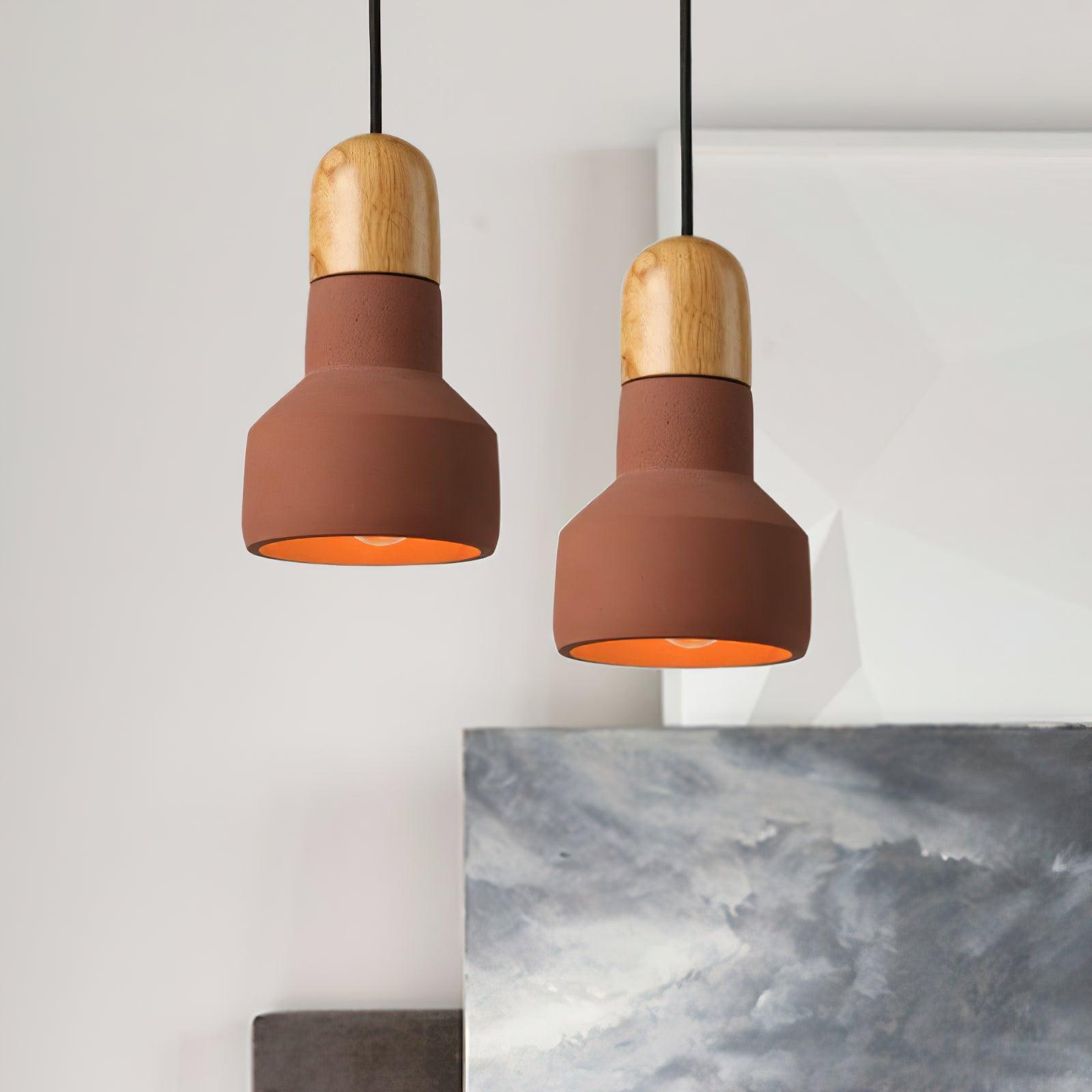 Trio Rustic Wood Pendant Light