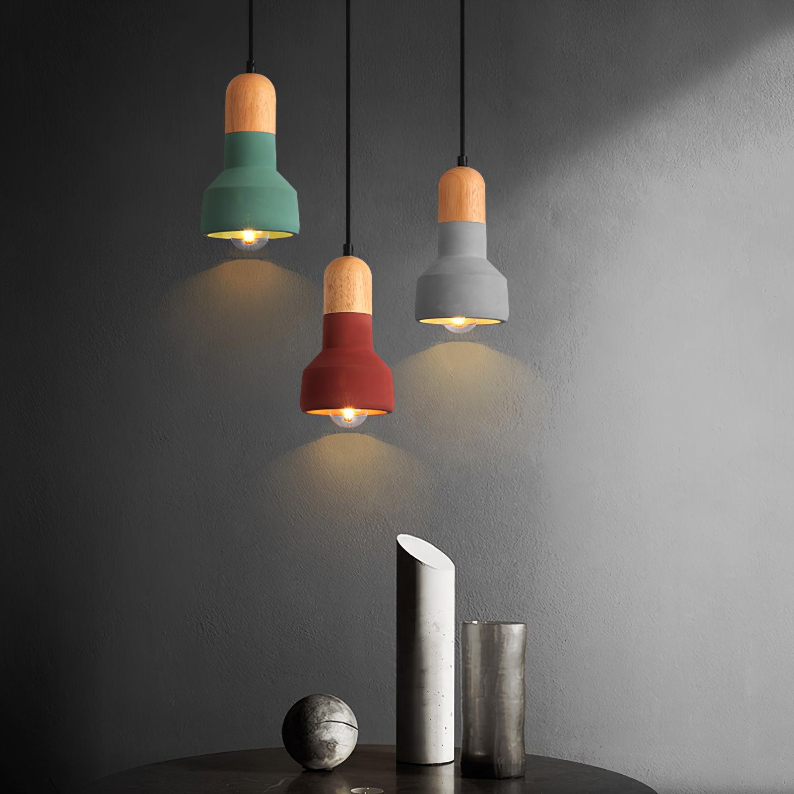 Trio Rustic Wood Pendant Light