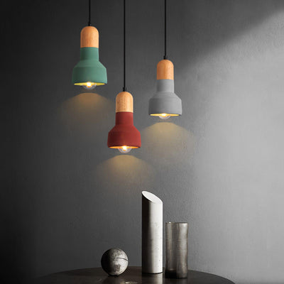 Trio Rustic Wood Pendant Light