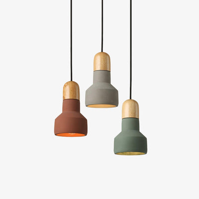 Trio Rustic Wood Pendant Light