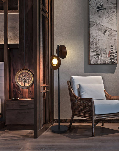 Ceyran Double Sphere Black Floor Lamp