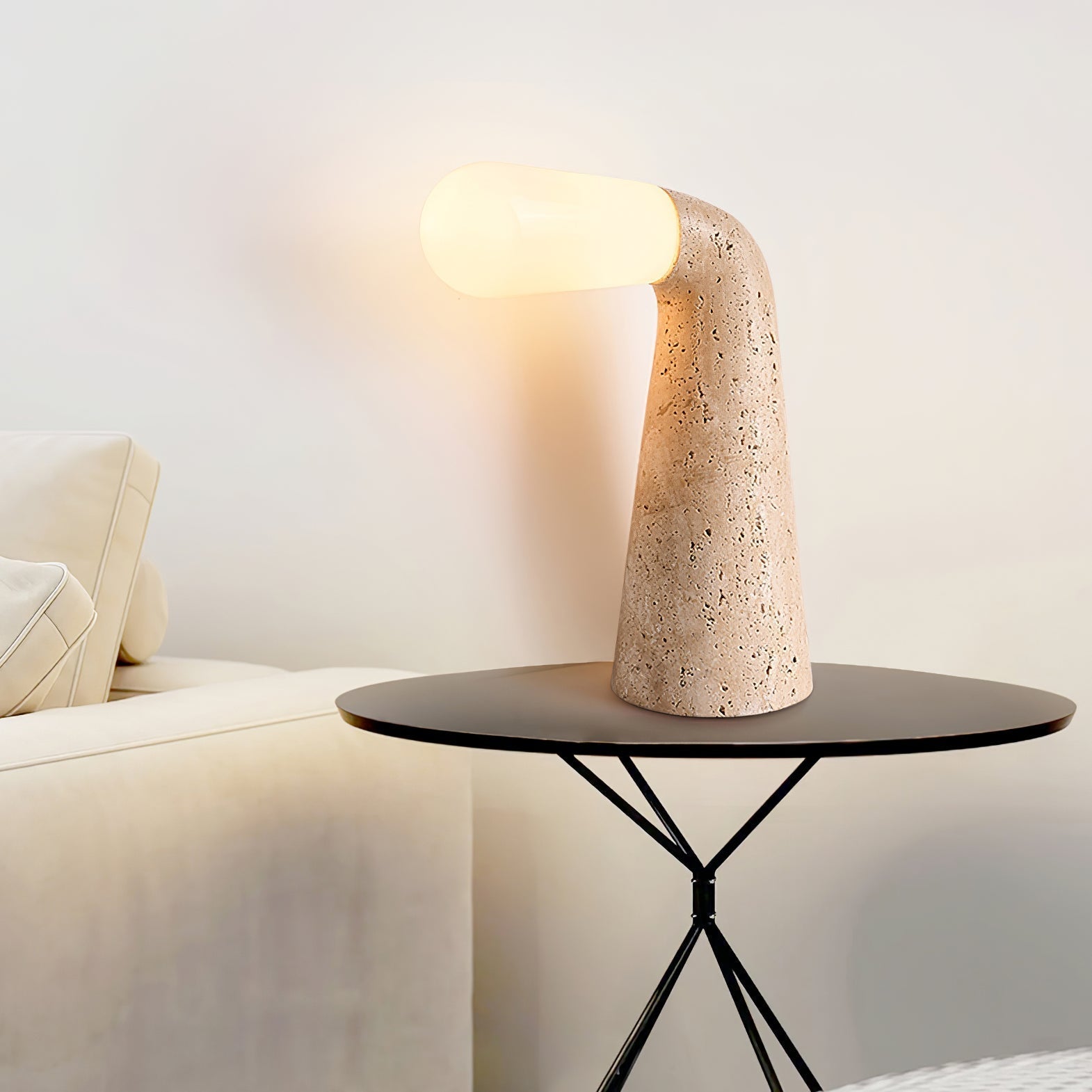Noreette Travertine Table Lamp