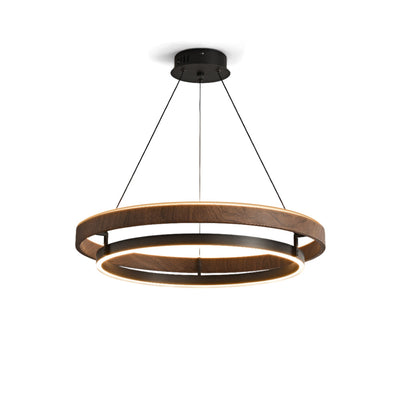 Niseko Chandelier Double Ring Design With LED Glow - Neutral Decor