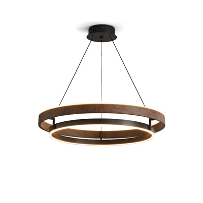 Niseko Chandelier Double Ring Design With LED Glow - Neutral Decor