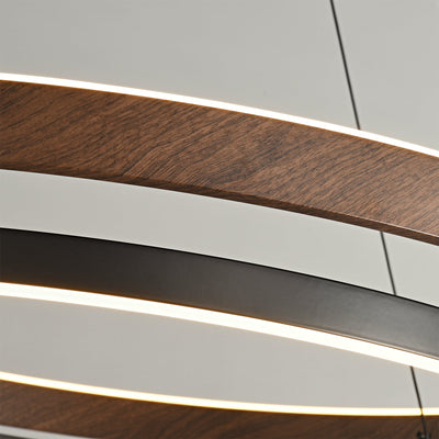 Niseko Chandelier Double Ring Design With LED Glow - Neutral Decor
