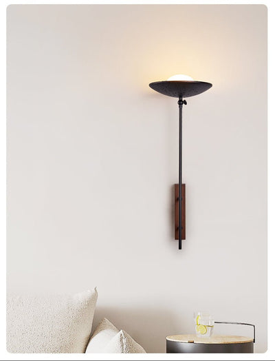Fawn Sunflower Modern Black Travertine Wall Lamp