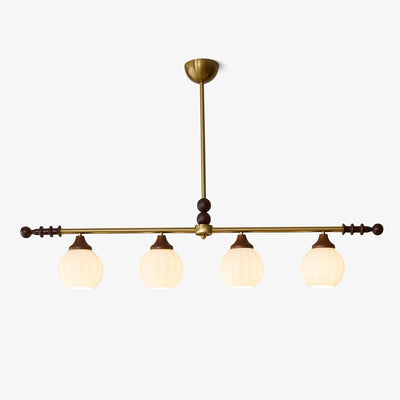 Codoriel Traditional Balance Island Wood Glass Pendant Lamp