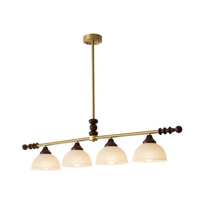 Codoriel Traditional Balance Island Wood Glass Pendant Lamp