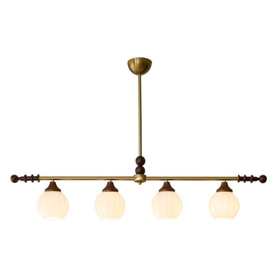 Codoriel Traditional Balance Island Wood Glass Pendant Lamp
