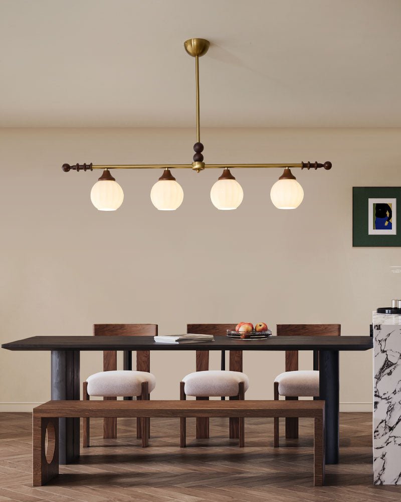 Codoriel Traditional Balance Island Wood Glass Pendant Lamp