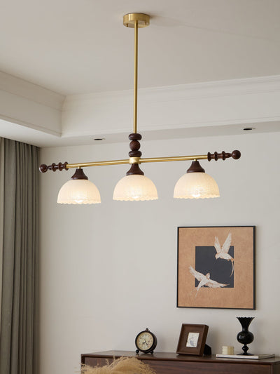 Codoriel Traditional Balance Island Wood Glass Pendant Lamp