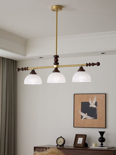 Codoriel Traditional Balance Island Wood Glass Pendant Lamp