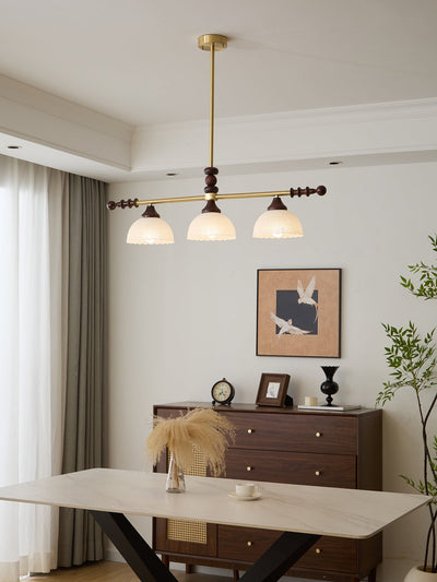 Codoriel Traditional Balance Island Wood Glass Pendant Lamp