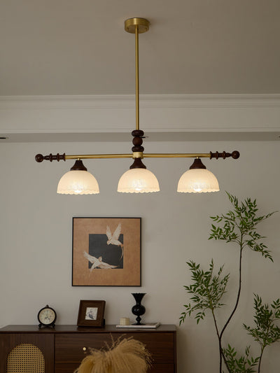 Codoriel Traditional Balance Island Wood Glass Pendant Lamp