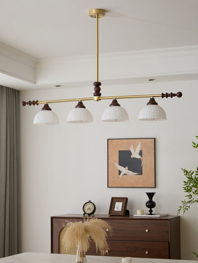 Codoriel Traditional Balance Island Wood Glass Pendant Lamp