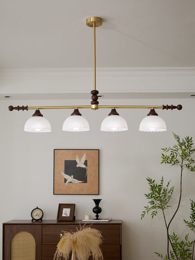 Codoriel Traditional Balance Island Wood Glass Pendant Lamp