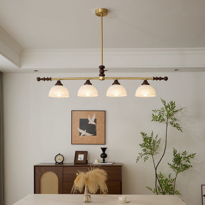 Codoriel Traditional Balance Island Wood Glass Pendant Lamp
