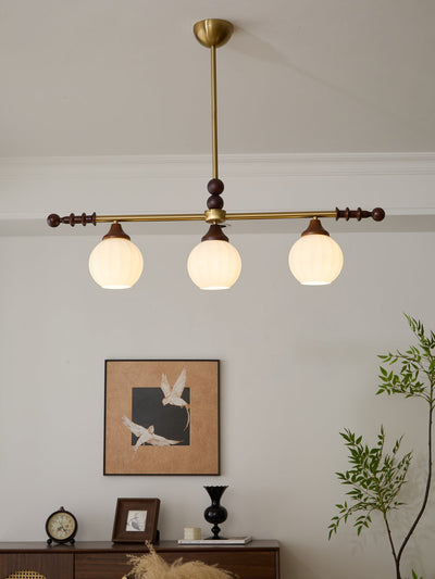 Codoriel Traditional Balance Island Wood Glass Pendant Lamp