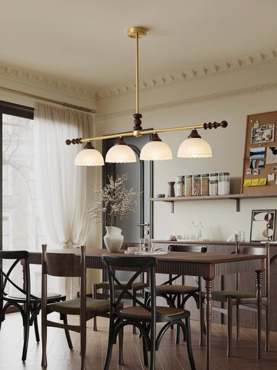 Codoriel Traditional Balance Island Wood Glass Pendant Lamp