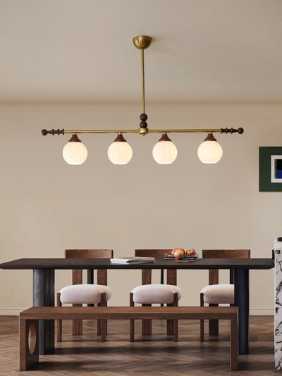 Codoriel Traditional Balance Island Wood Glass Pendant Lamp