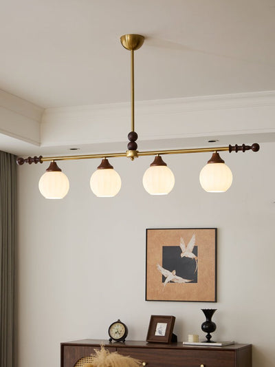 Codoriel Traditional Balance Island Wood Glass Pendant Lamp
