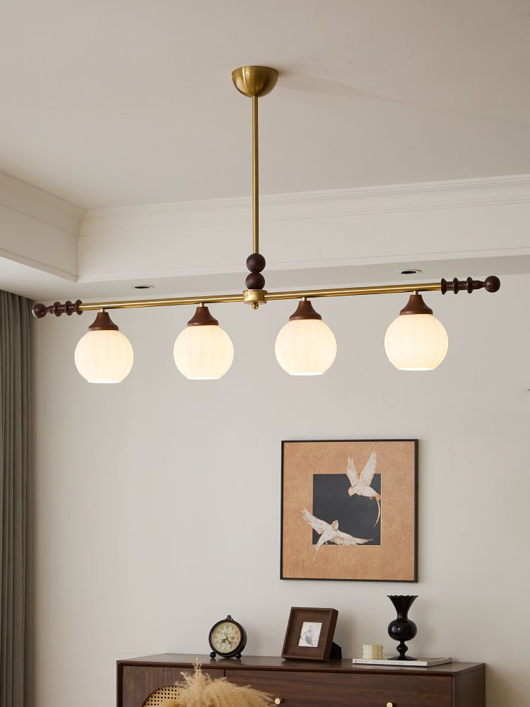 Codoriel Traditional Balance Island Wood Glass Pendant Lamp