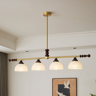 Codoriel Traditional Balance Island Wood Glass Pendant Lamp