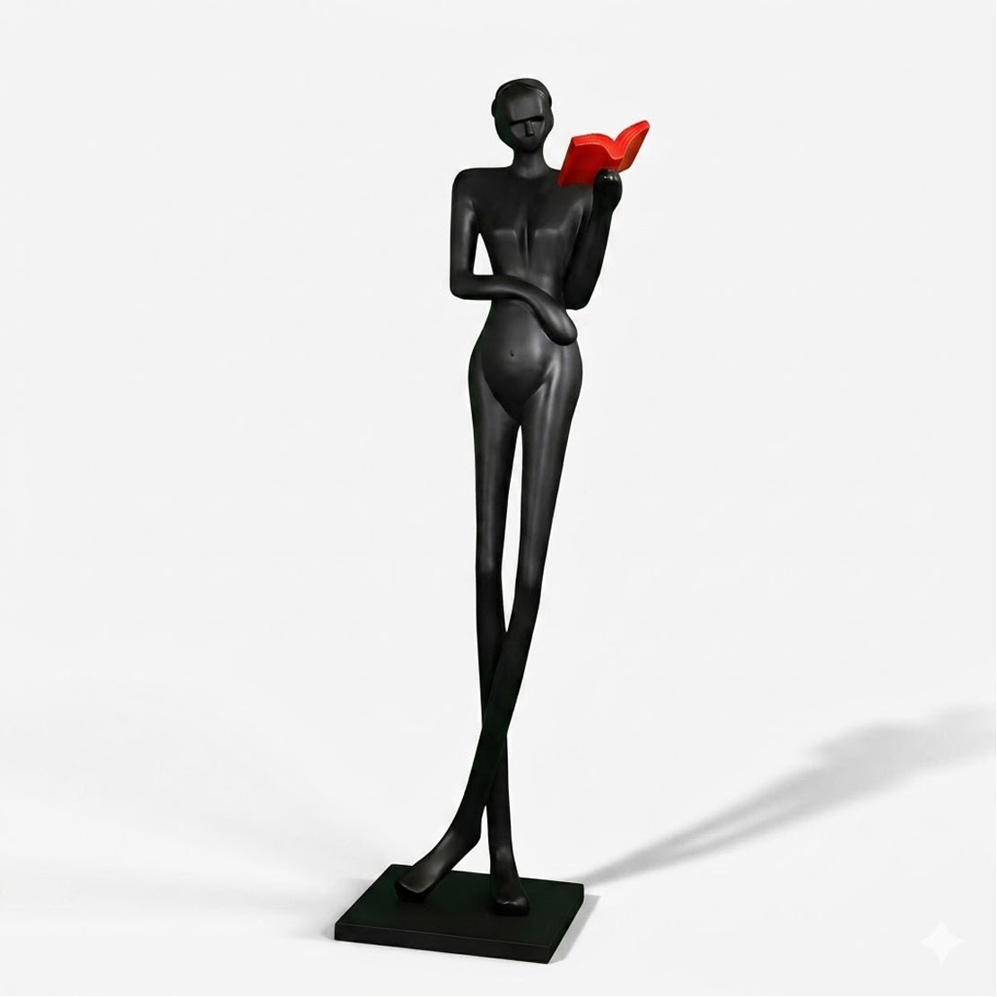 Noir Muse Reading Sculpture