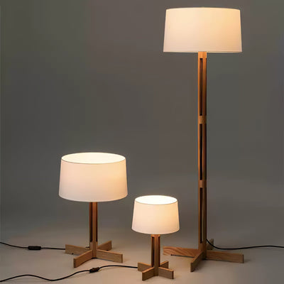 Rinivena Wood & Fabric Contemporary Table Lamp