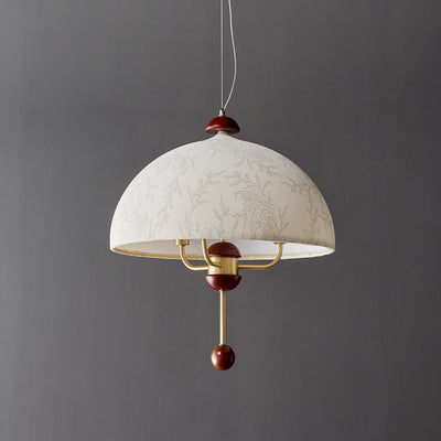 Varaeia Traditional Elegance Bloom Fabric Wood Pendant Lamp